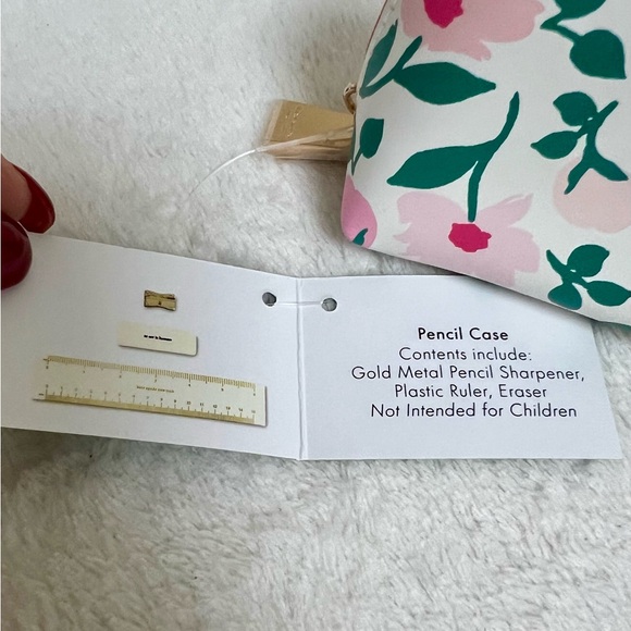 Kate Spade Pink and Green Floral Pencil Case - Picture 3 of 3
